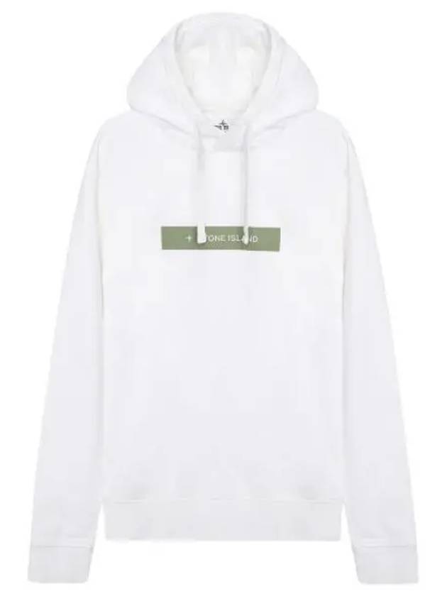 Micro Graphics Four Print Cotton Fleece Hoodie White - STONE ISLAND - BALAAN 2