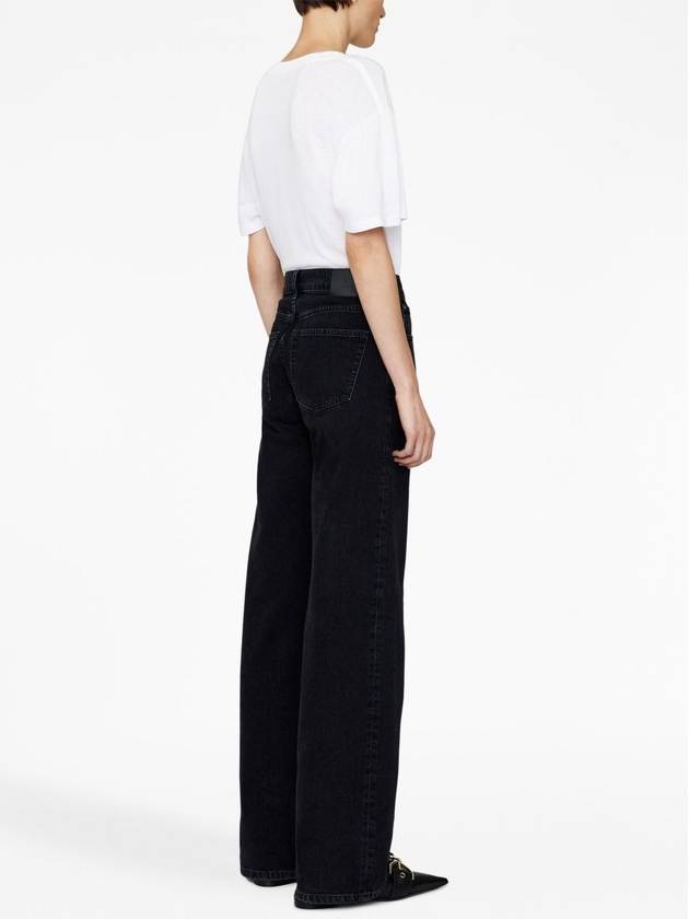 Hugh logo-patch wide-leg jeans - ANINE BING - BALAAN 3