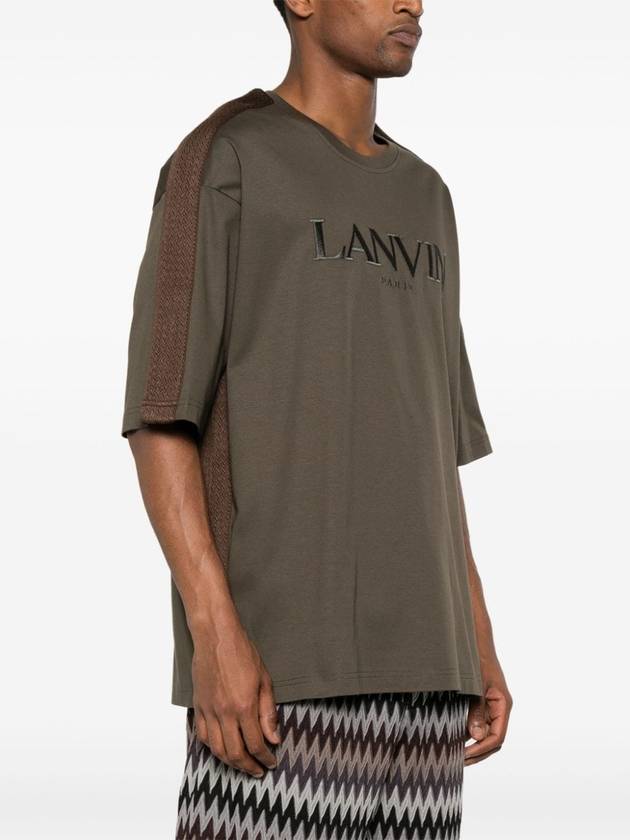 Cotton Short Sleeve T Shirt Brown - LANVIN - BALAAN 4