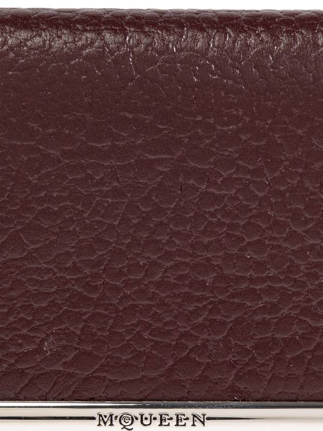 Alexander McQueen Leather Wallet, Women's, Burgundy - ALEXANDER MCQUEEN - BALAAN 5