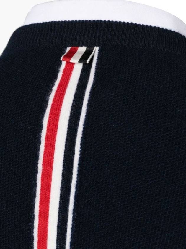 Arm Band Merino Wool Pique Knit Top Navy - THOM BROWNE - BALAAN 4