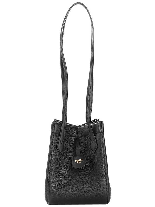 Origami Medium Leather Tote Bag Black - FENDI - BALAAN 4