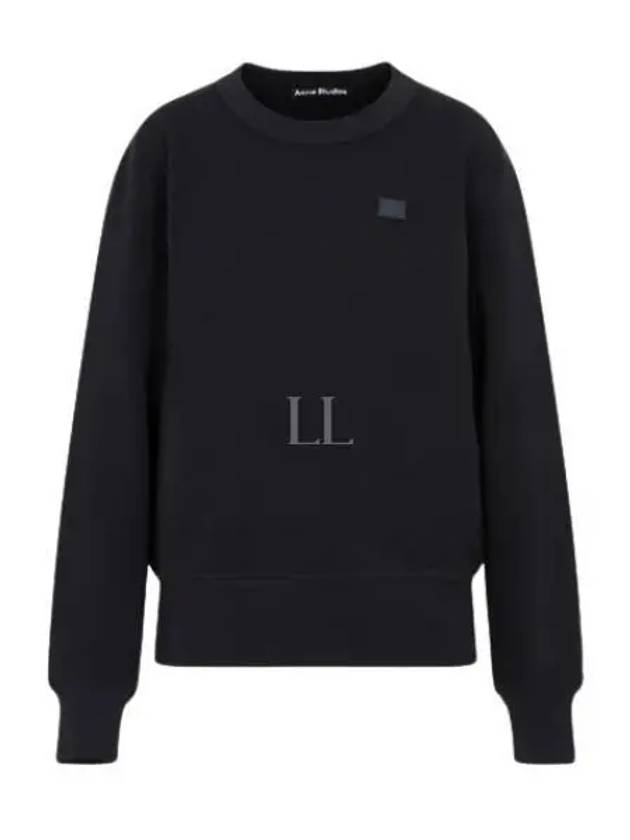 Logo Patch Regular Fit Crew Neck Sweatshirt Black - ACNE STUDIOS - BALAAN 2