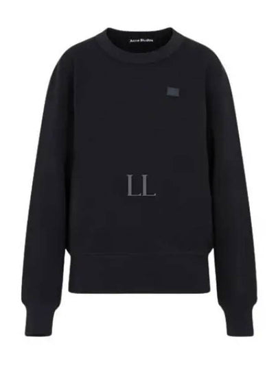 Logo Patch Regular Fit Crew Neck Sweatshirt Black - ACNE STUDIOS - BALAAN 2