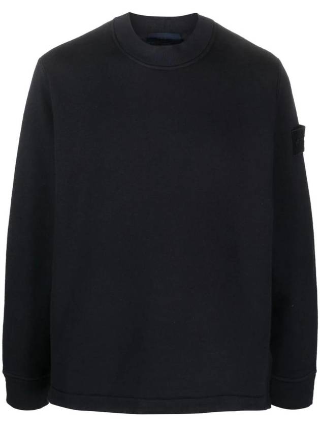 Ghost Piece Cotton Jersey Crew Neck Sweatshirt Navy - STONE ISLAND - BALAAN 1