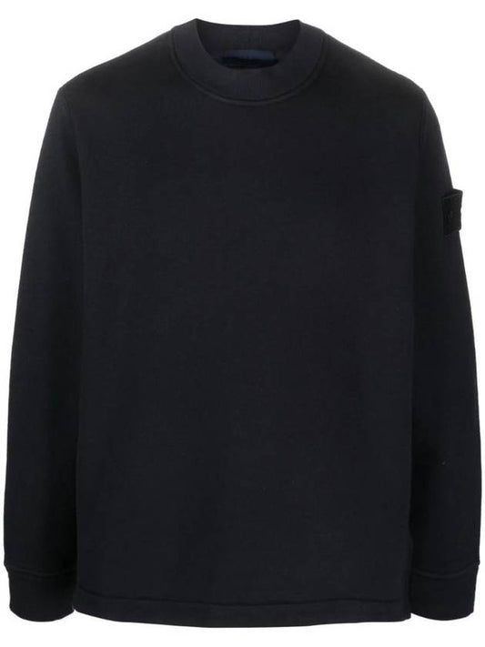 Ghost Piece Cotton Jersey Crew Neck Sweatshirt Navy - STONE ISLAND - BALAAN 1