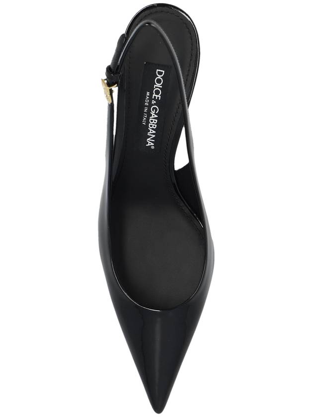 Pattern Leather Sling Back Heels Black - DOLCE&GABBANA - BALAAN 7