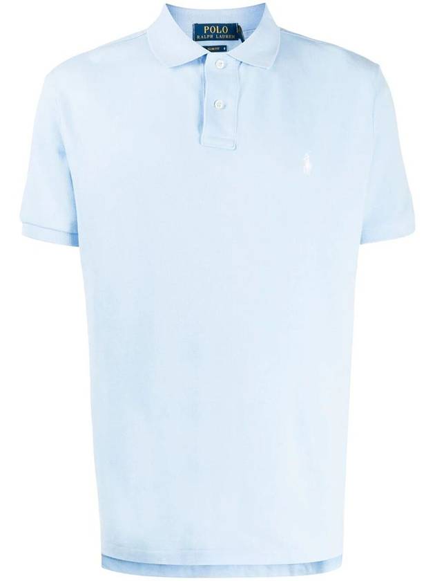 Men's Pony Slim Fit Short Sleeve Polo Shirt Azura - POLO RALPH LAUREN - BALAAN 2