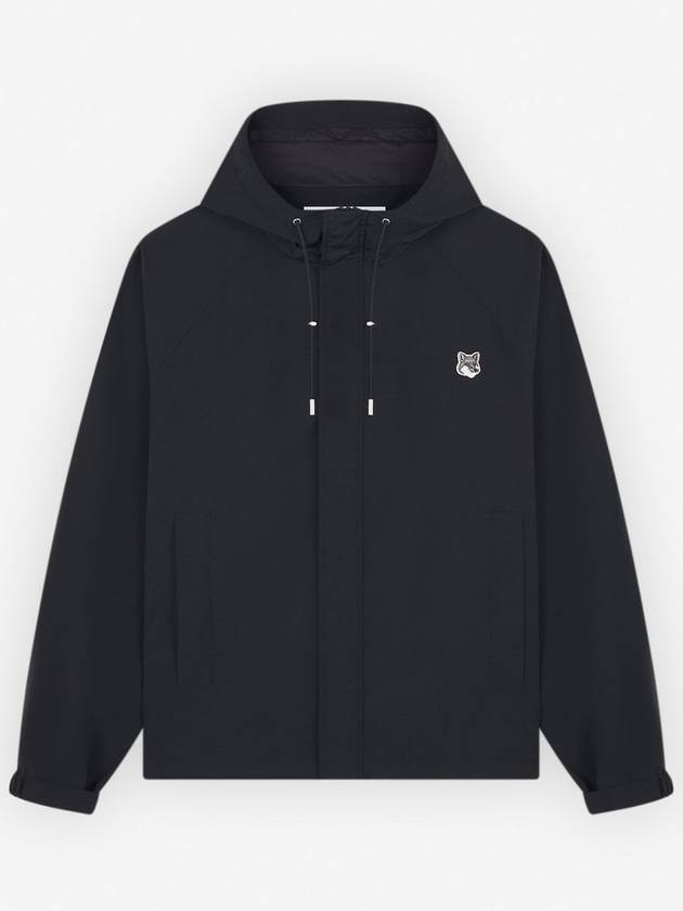 Hoodie Windbreaker in Nylon with Grey Fox Head Patch Black - MAISON KITSUNE - BALAAN 2