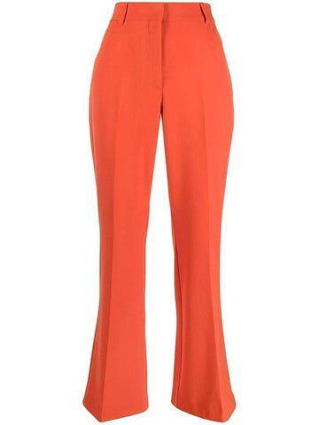 Women's Twill Kick Flare Wide Pants Tangerine - STELLA MCCARTNEY - BALAAN 1