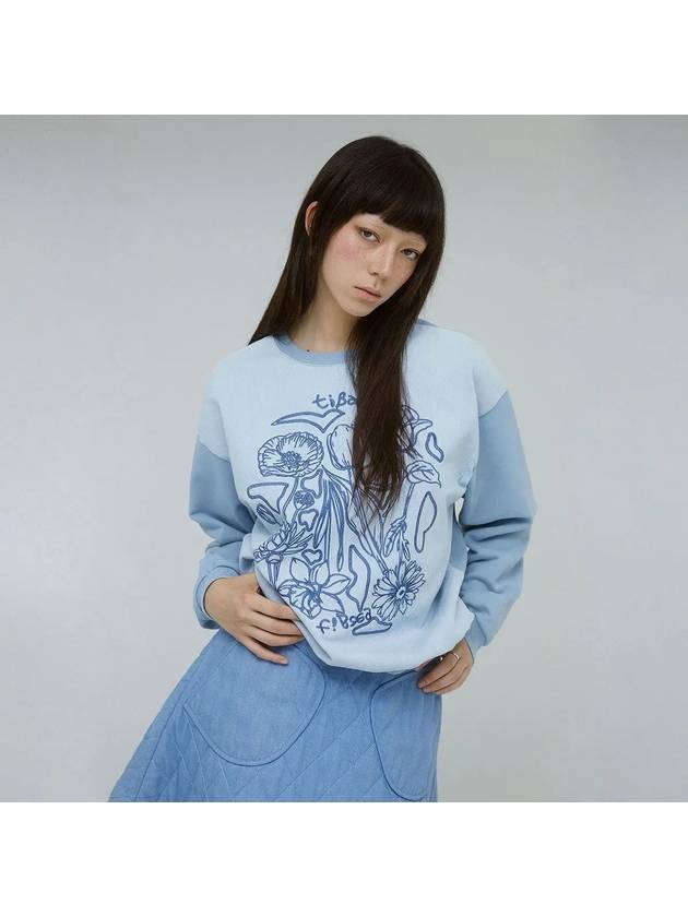 FLOWER SWEATSHIRTS BL sweatshirt blue - TIBAEG - BALAAN 1