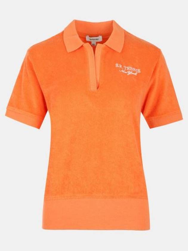 SR Tennis Terry Cloth Effect Polo Shirt Orange - SPORTY & RICH - BALAAN 2