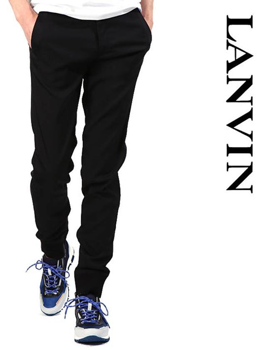 Slim Fit Straight Pants Black - LANVIN - BALAAN 2