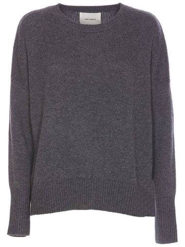 'Mila' Grey Sweater With Ribbed Trim In Cashmere Woman - LISA YANG - BALAAN 1