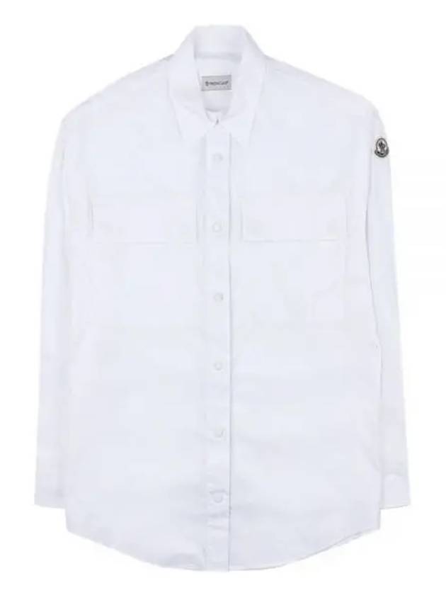 Poplin Cotton Shirt White - MONCLER - BALAAN 2