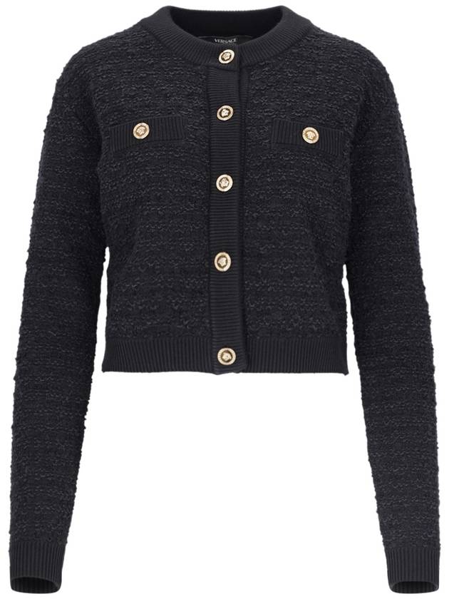 Boucle Tweed Cardigan WITH Medusa Button 10113581A112901B000 B0651184399 - VERSACE - BALAAN 2