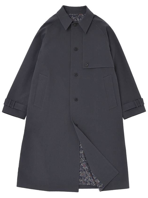 EARTH COTTON BALMACAAN COAT CHARCOAL - A NOTHING - BALAAN 2