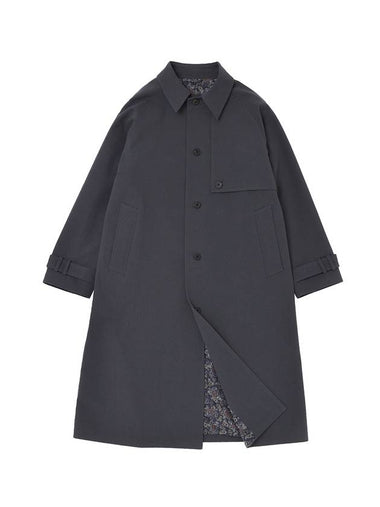 Earth Cotton Balmacaan Coat Charcoal - A NOTHING - BALAAN 1