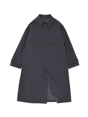 EARTH COTTON BALMACAAN COAT CHARCOAL - A NOTHING - BALAAN 1