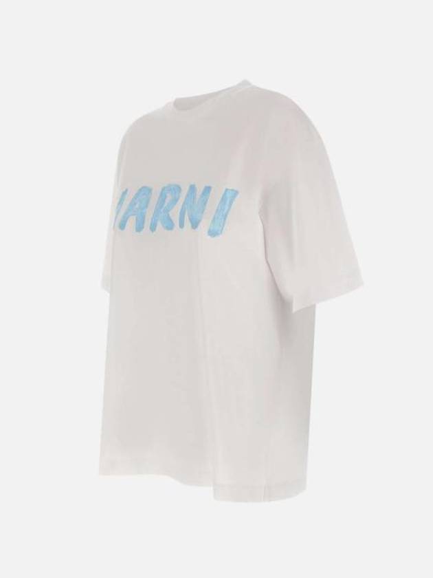 Logo Lettering Boxy Fit Short Sleeve T-Shirt White - MARNI - BALAAN 3