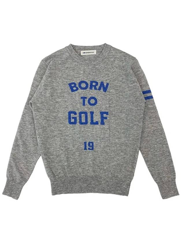 BORN TO GOLF CREW NECK SWEATER BORN TO GOLF CREW NECK SWEATER GRAY - MONBIRDIE GOLF - BALAAN 8