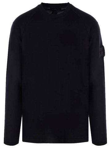 Wappen Patch Crew Neck Knit Top Black - STONE ISLAND - BALAAN 1