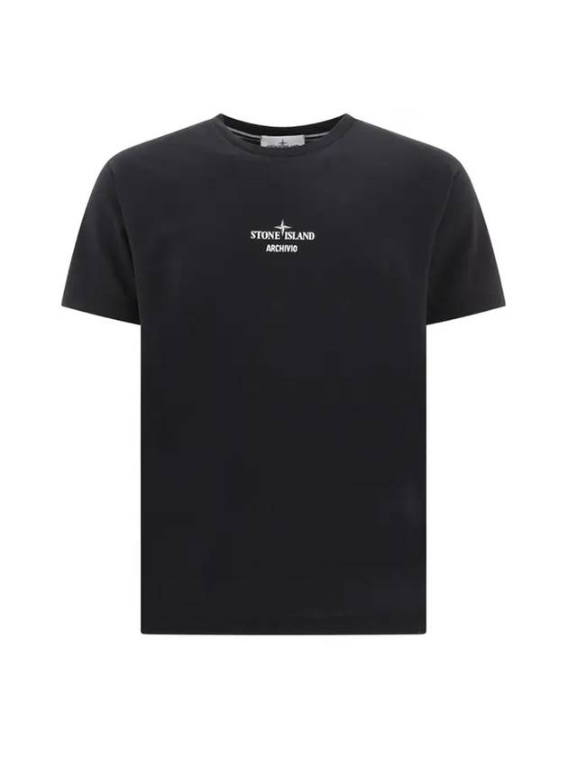 Archivio PVC Print Short Sleeve T-Shirt Black - STONE ISLAND - BALAAN 1