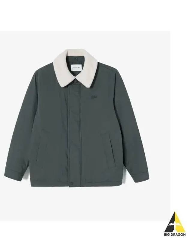 Men s corduroy collar down charcoal gray - LACOSTE - BALAAN 1