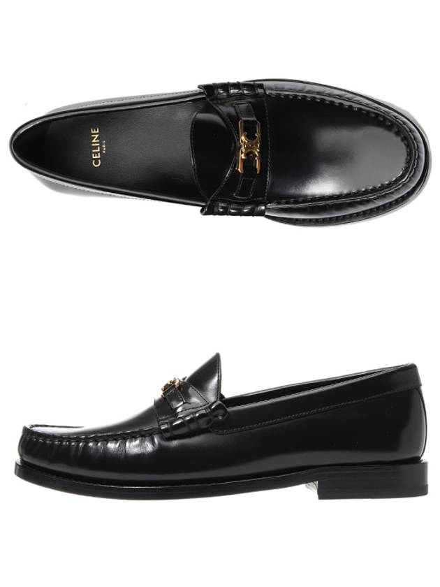 Luco Triomphe Polished Bull Loafers Black - CELINE - BALAAN 3