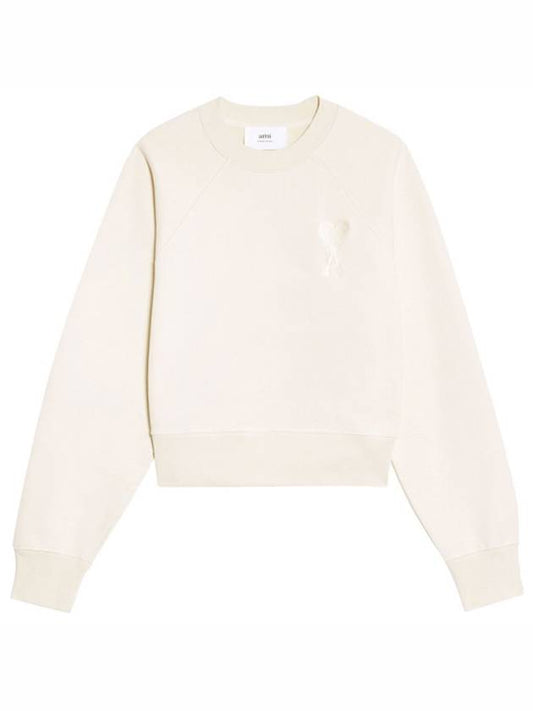 Big Heart Logo Sweatshirt White - AMI - BALAAN 2