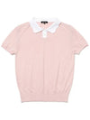 Scallop collar short sleeve knit STRAWBERRY PINK - 20THHOLE - BALAAN 2