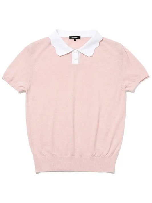 Scallop collar short sleeve knit STRAWBERRY PINK - 20THHOLE - BALAAN 2