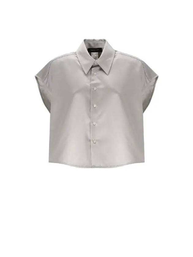 Line Cotton Short Sleeve Shirt Silver - FABIANA FILIPPI - BALAAN 2