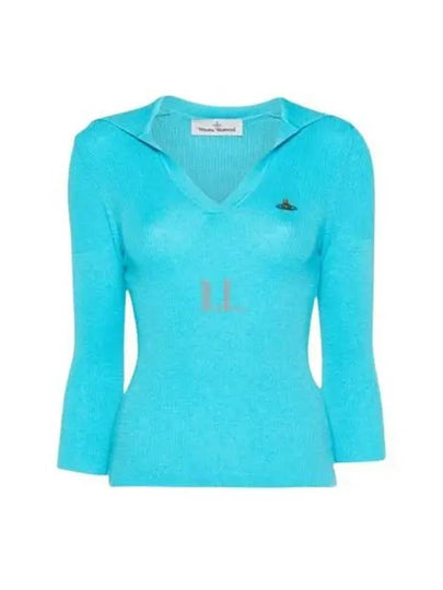 ORB Polo Cashmere Knit Top Blue - VIVIENNE WESTWOOD - BALAAN 2