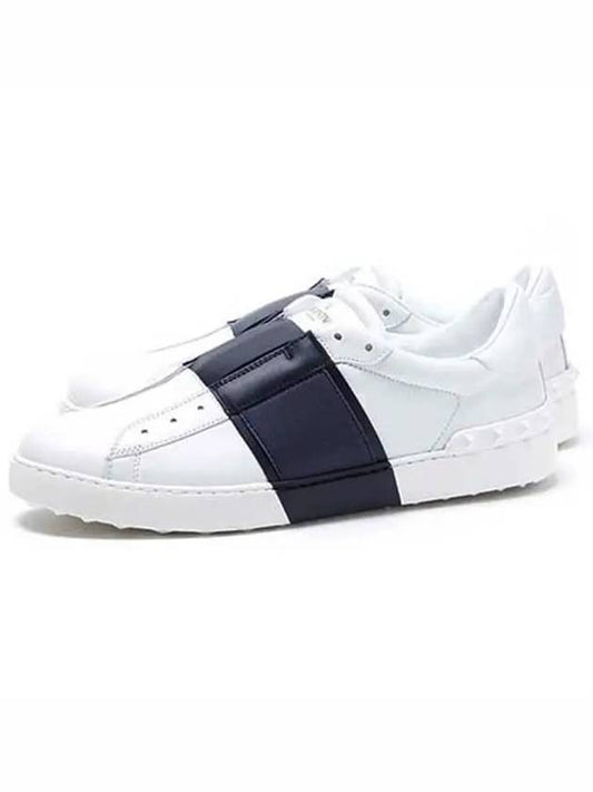 Men's Hidden Banding Low Top Sneakers White Navy - VALENTINO - BALAAN 2