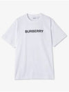 logo print cotton short sleeve t-shirt white - BURBERRY - BALAAN 2