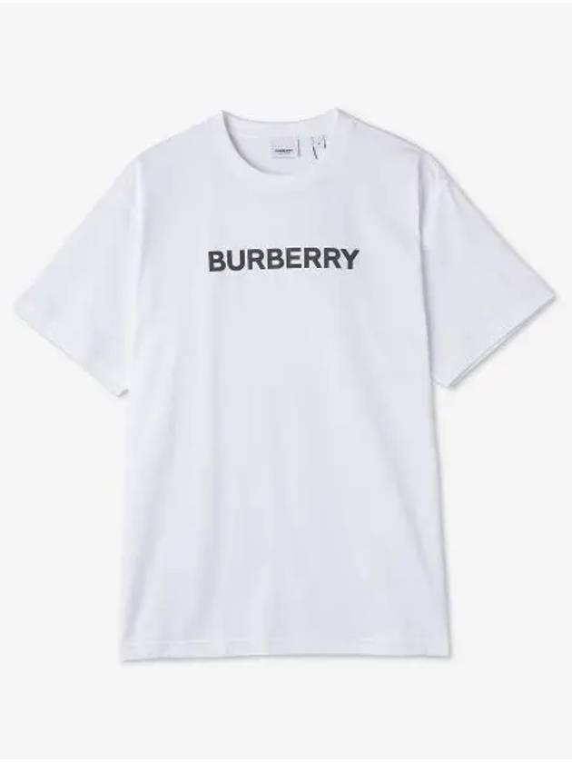 logo print cotton short sleeve t-shirt white - BURBERRY - BALAAN 2