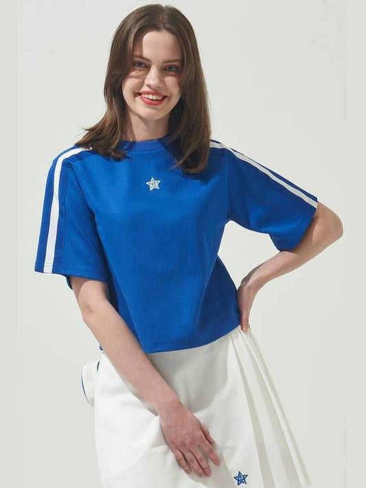 Star logo embroidery crop short sleeve t-shirtBL - BLUDOT - BALAAN 1