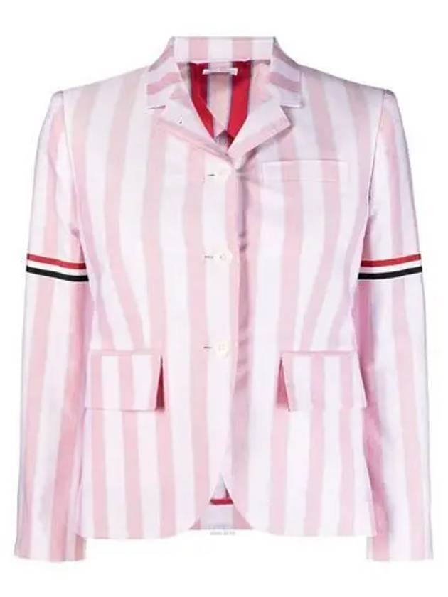 High Armhole RWB Arm Banding Striped Jacket Pink - THOM BROWNE - BALAAN 2