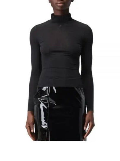 Second Skin Mock Neck Long Sleeve Shirt Black - COURREGES - BALAAN 2