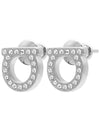 Gancini Crystal Small Earrings Silver - SALVATORE FERRAGAMO - BALAAN 3