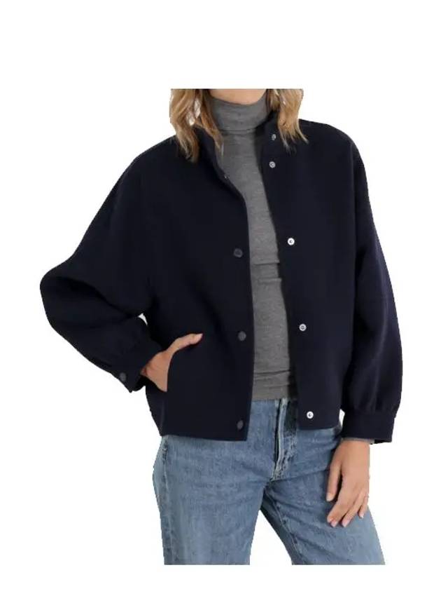 Agitare Wool Bomber Jacket Navy - MAX MARA - BALAAN 8