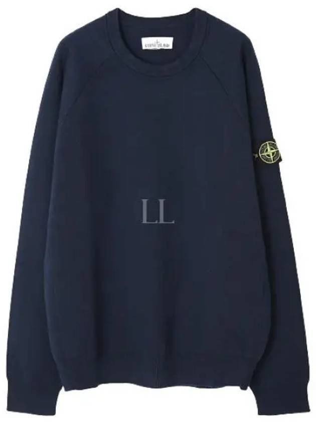 Men's Wappen Patch Crew Neck Knit Top Navy - STONE ISLAND - BALAAN 2