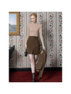 Gabriel Wool Herringbone Skirt Brown - DEFEMME - BALAAN 1