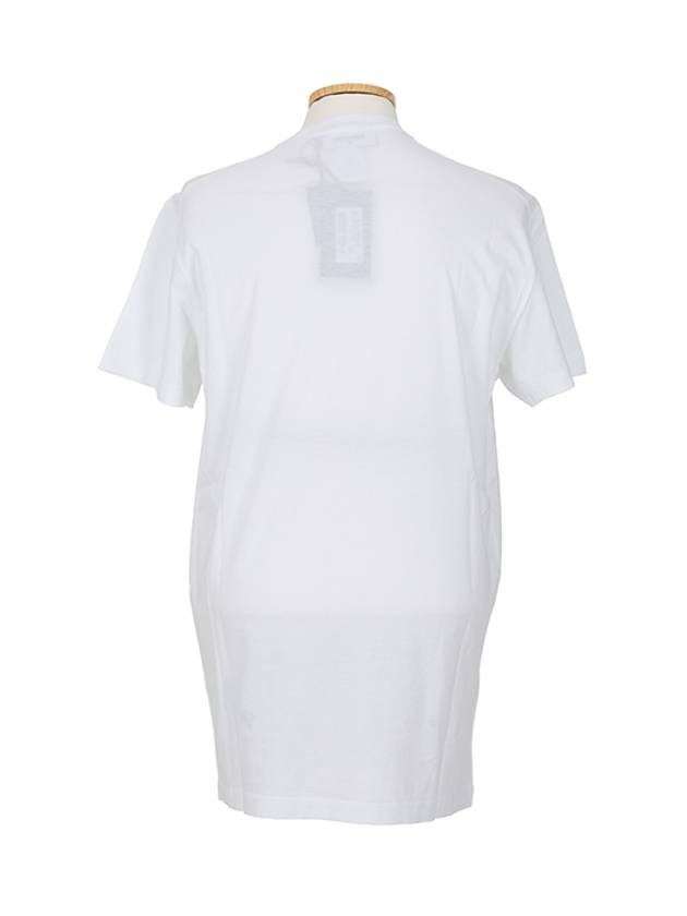 Men's Long Twist Fit Round Short Sleeve T-Shirt White - DSQUARED2 - BALAAN 4