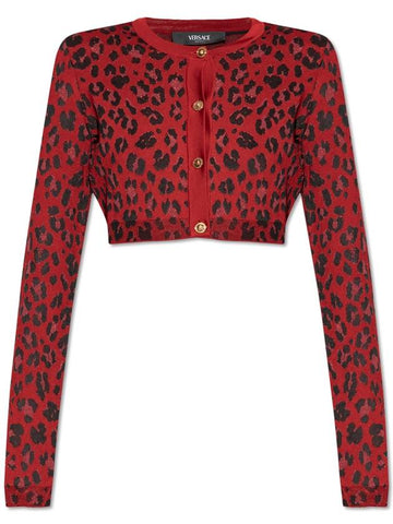 Versace Cardigan With Embroidered Pattern, Women's, Red - VERSACE - BALAAN 1