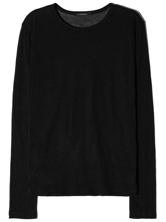 See through tencel long sleeve t shirt black - LESEIZIEME - BALAAN 1