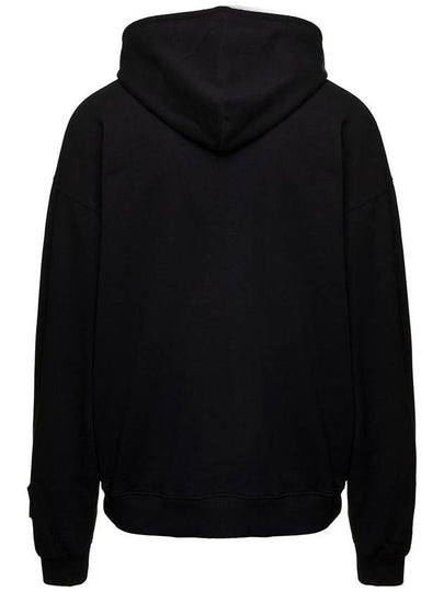 Black Hoodie With Contrasting Logo Embroidery In Cotton Man - 44 LABEL GROUP - BALAAN 2