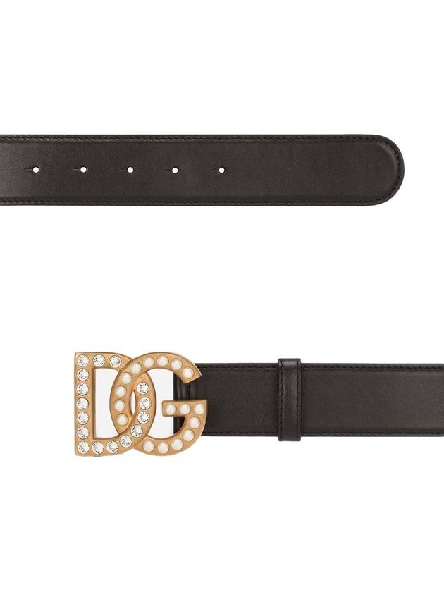 logo buckle leather belt black - DOLCE&GABBANA - BALAAN 3