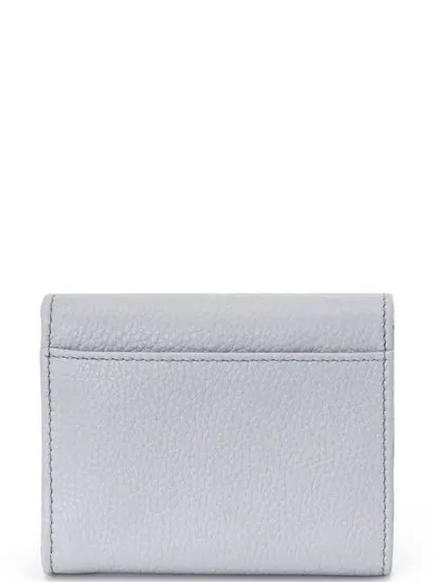 Metal Lettering Logo Leather Half Wallet Blue - MIU MIU - BALAAN 4